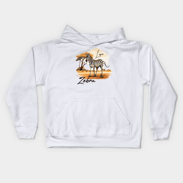 Happy Zebra Kids Hoodie by zooleisurelife